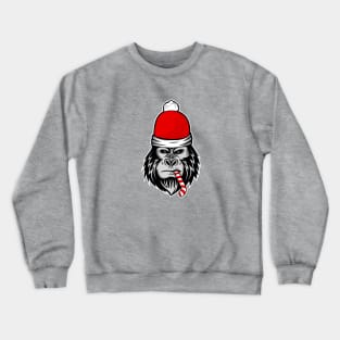 christmas santa claus gorilla candy cane Crewneck Sweatshirt